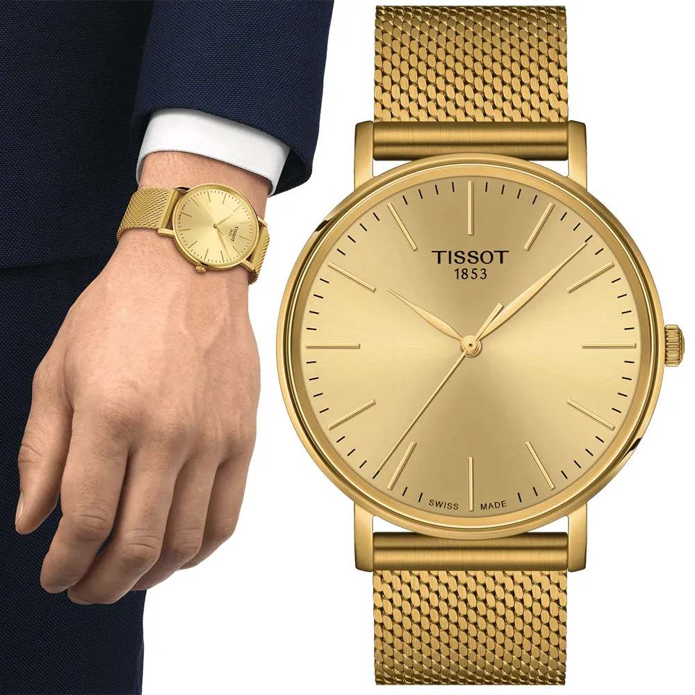 TISSOT 天梭 EVERYTIME 經典米蘭時尚男錶/金/40mm/T1434103302100 歷史價格詳細信息