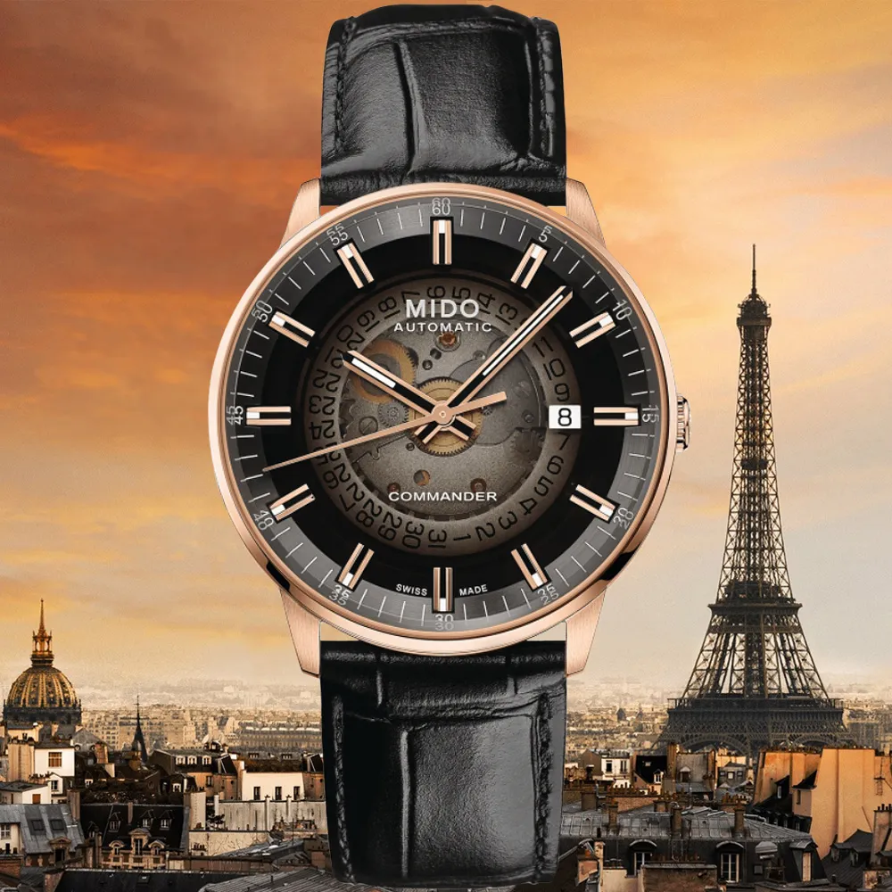 MIDO美度 COMMANDER 香榭系列 鏤空漸變機械腕錶 40mm / M0214071841100 歷史價格詳細信息