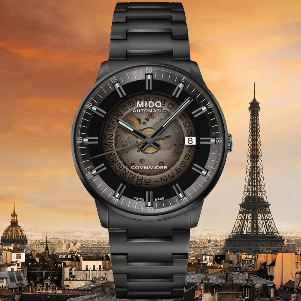 MIDO美度 COMMANDER 香榭系列 鏤空漸變機械腕錶 40mm / M0214071841100 歷史價格詳細信息