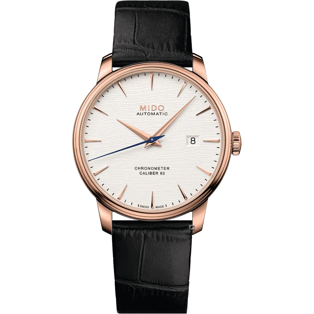 MIDO 美度 Baroncelli 永恆系列鈦游絲超薄復刻款機械錶/黑X玫瑰金/39mm/M0274073605100 歷史價格詳細信息