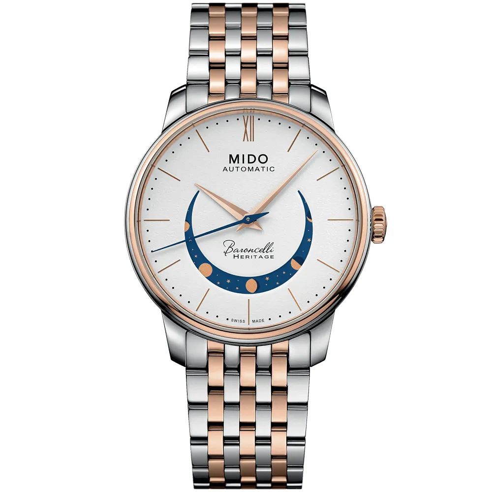 MIDO美度 BARONCELLI 永恆系列 微笑月相機械對錶 / M0274071101001+M0272071101001 歷史價格詳細信息