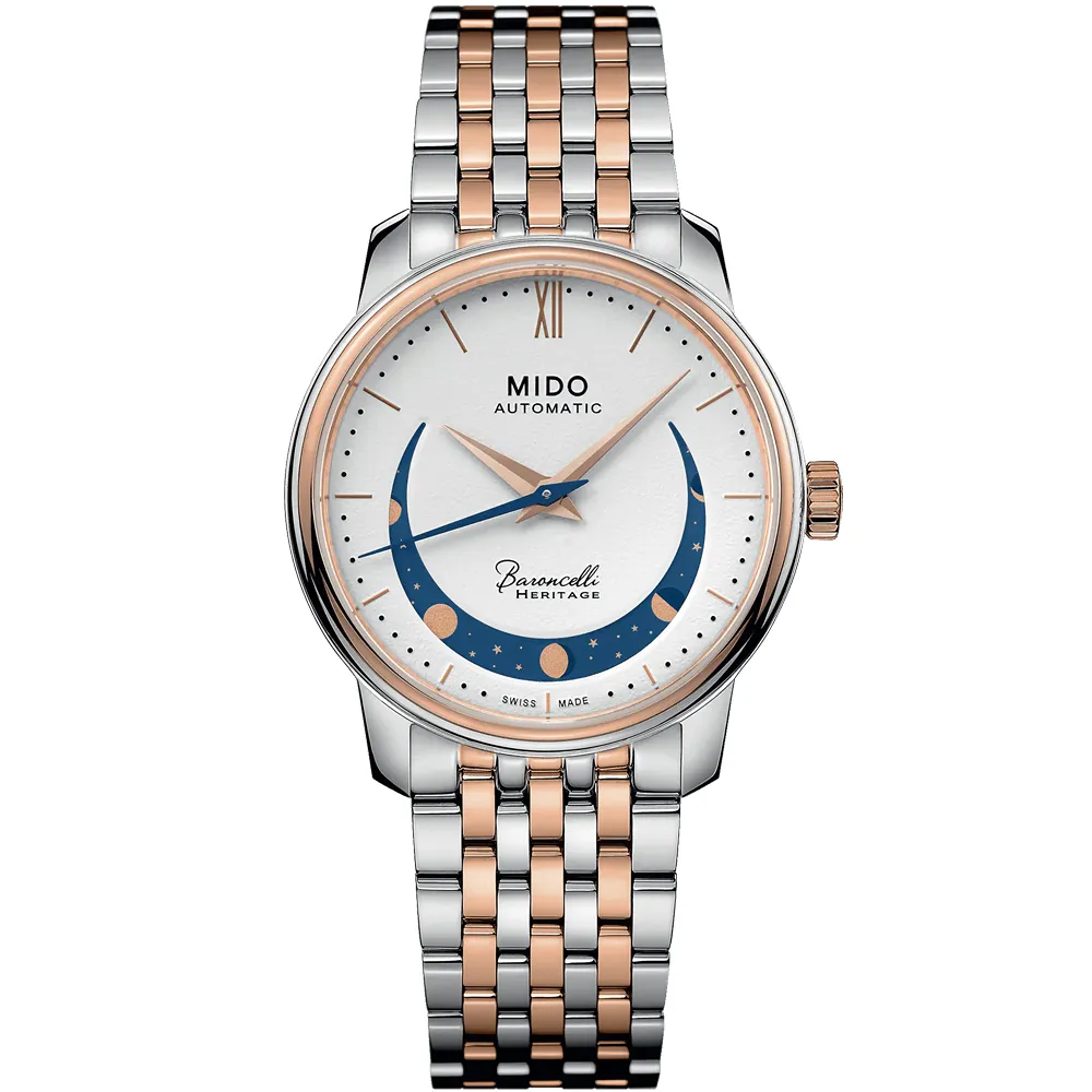 MIDO美度 BARONCELLI 永恆系列 微笑月相機械對錶 / M0274071101001+M0272071101001 歷史價格詳細信息