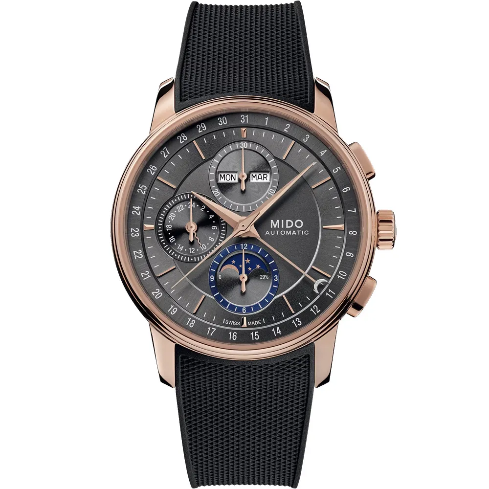 MIDO美度 BARONCELLI 永恆系列 月相計時機械腕錶 42mm / M0276251704100 歷史價格詳細信息