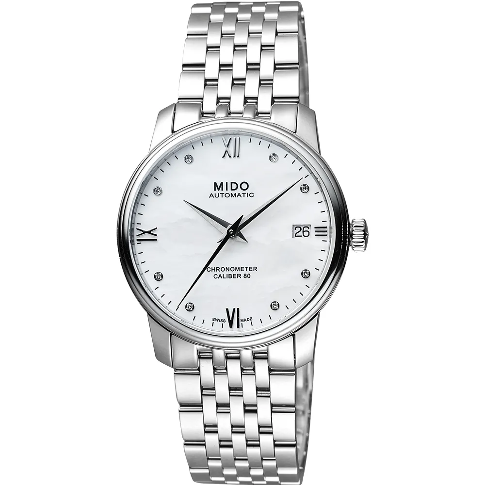 MIDO 美度 永恆系列80小時天文台認證矽游絲機械錶-白x黑/39mm M0274081601800 歷史價格詳細信息
