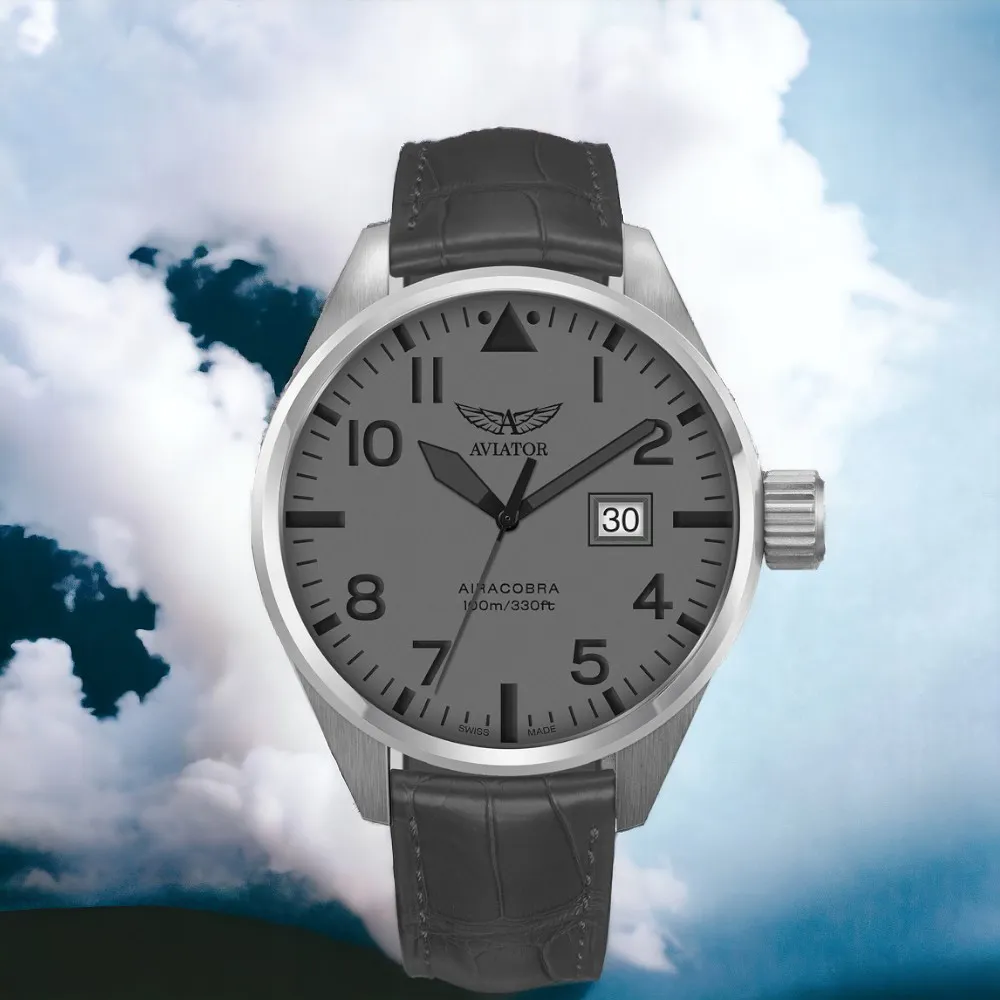 【AVIATOR】飛行員 AIRACOBRA P43 飛行風格 機械錶 男錶 手錶(V33903410) 歷史價格詳細信息