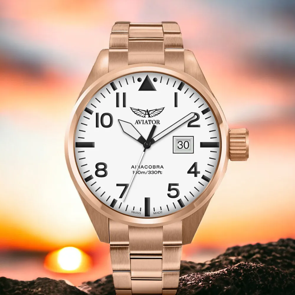 【AVIATOR】飛行員 AIRACOBRA P43 飛行風格 機械錶 男錶 手錶(V33903410) 歷史價格詳細信息