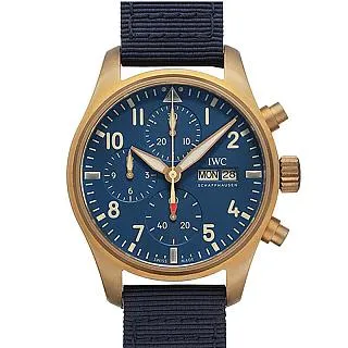 【IWC 萬國錶】飛行員青銅計時帆布腕表x藍面x41mm(IW388109) 歷史價格詳細信息