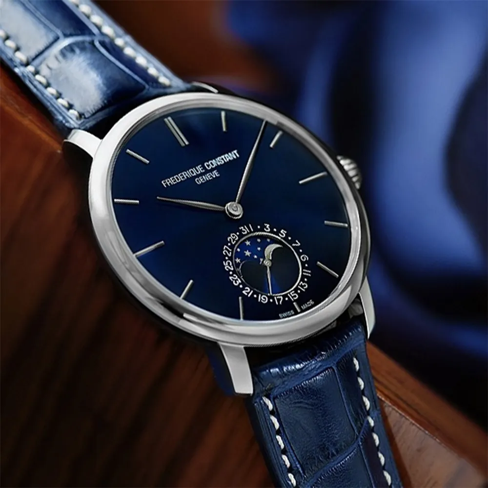 CONSTANT 康斯登 Slimline 自製機芯超薄月相腕錶 機械錶(FC-705V4S4) 歷史價格詳細信息