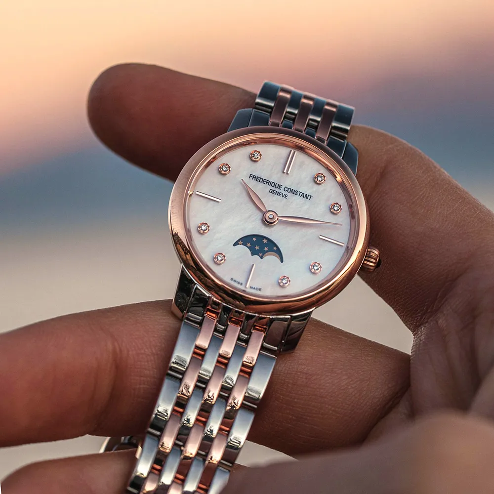 CONSTANT 康斯登 Slimline 自製機芯超薄月相腕錶 機械錶(FC-705V4S4) 歷史價格詳細信息