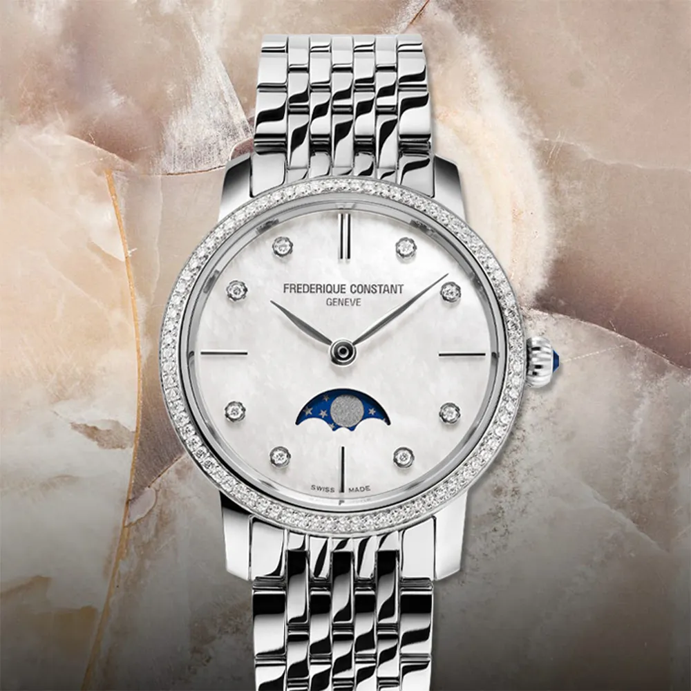 CONSTANT 康斯登 Slimline 自製機芯超薄月相腕錶 機械錶(FC-705V4S4) 歷史價格詳細信息