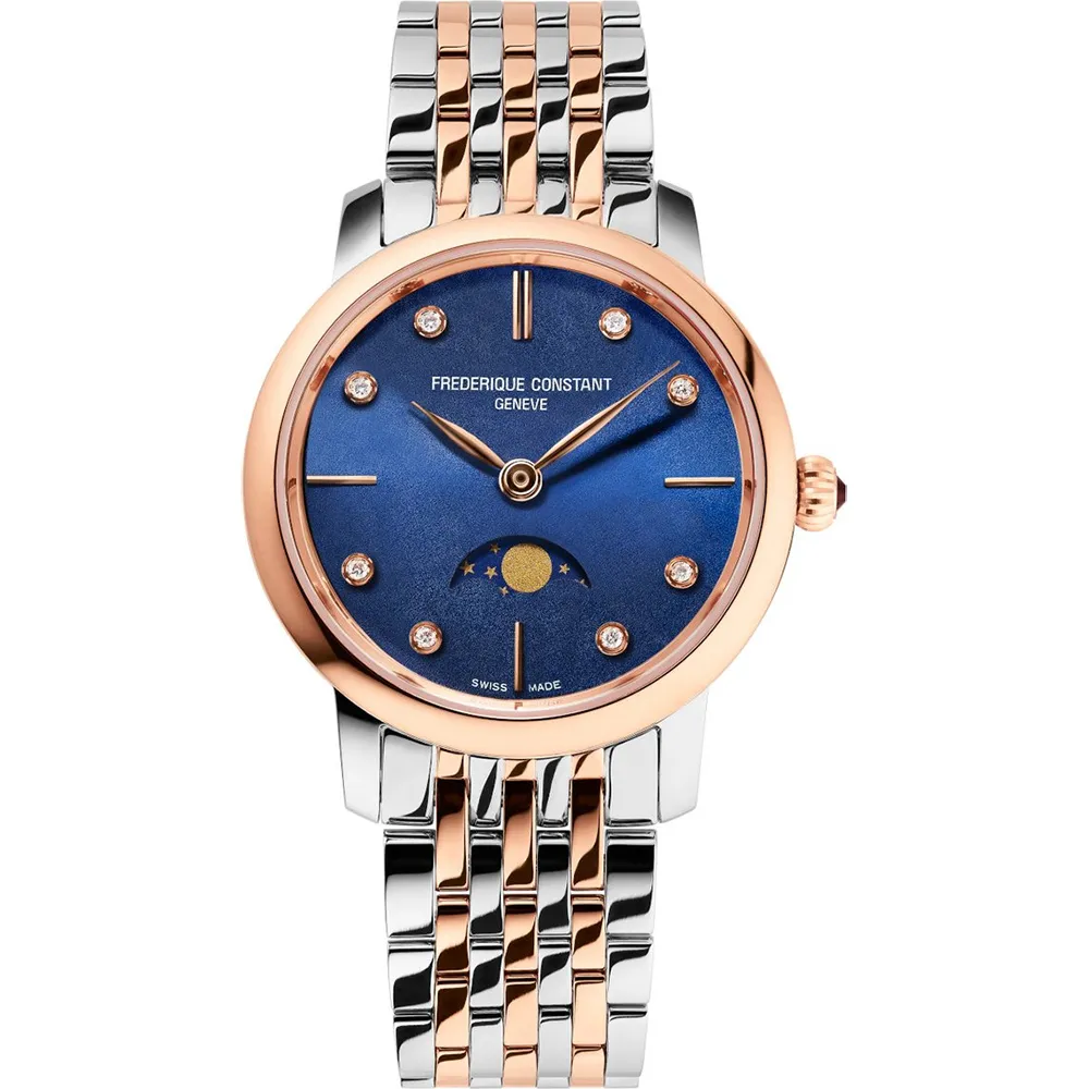 CONSTANT 康斯登 Slimline 自製機芯超薄月相腕錶 機械錶(FC-705V4S4) 歷史價格詳細信息