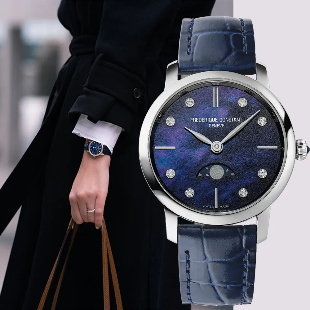 CONSTANT 康斯登 Slimline 自製機芯超薄月相腕錶 機械錶(FC-705V4S4) 歷史價格詳細信息