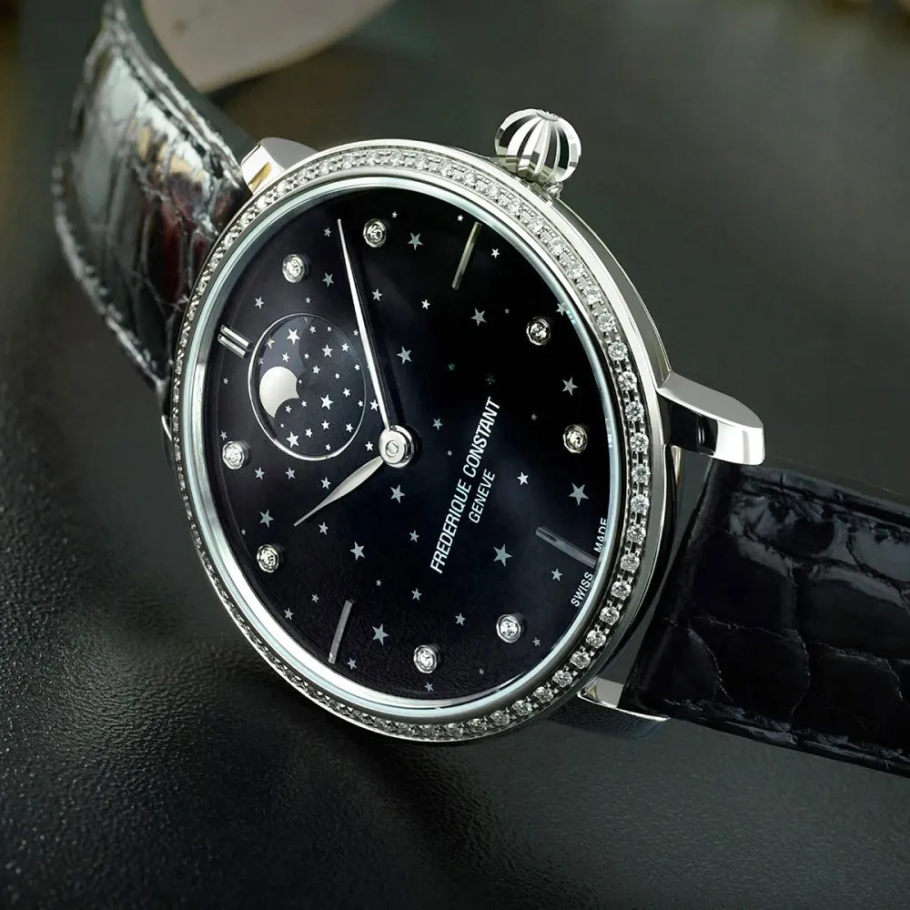 CONSTANT 康斯登 Slimline 自製機芯超薄月相腕錶 機械錶(FC-705V4S4) 歷史價格詳細信息