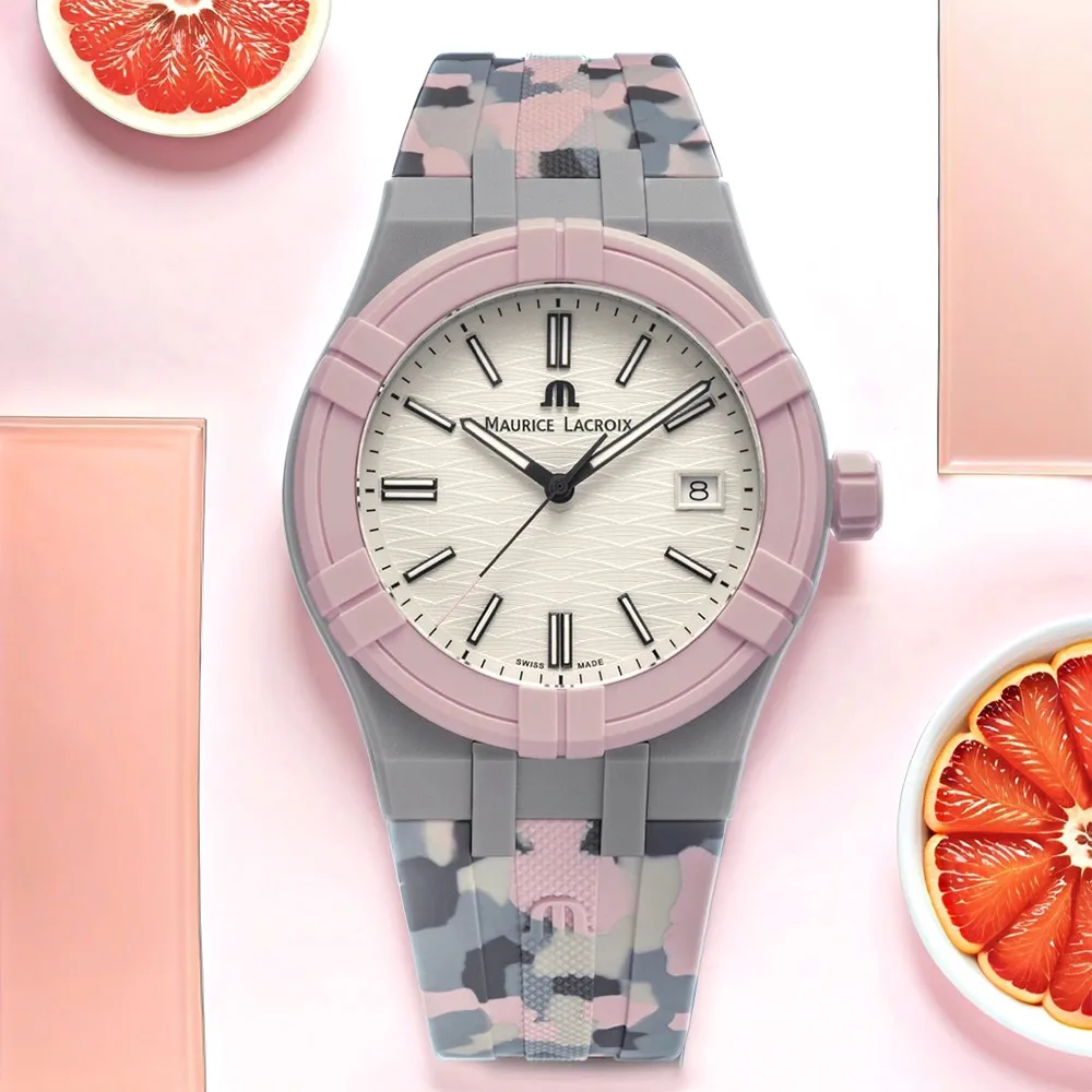 Maurice Lacroix 艾美錶 AIKON Tide 晶鑽粉色海洋環保材質手錶 AI2008-EEEE1-3A0-0 歷史價格詳細信息