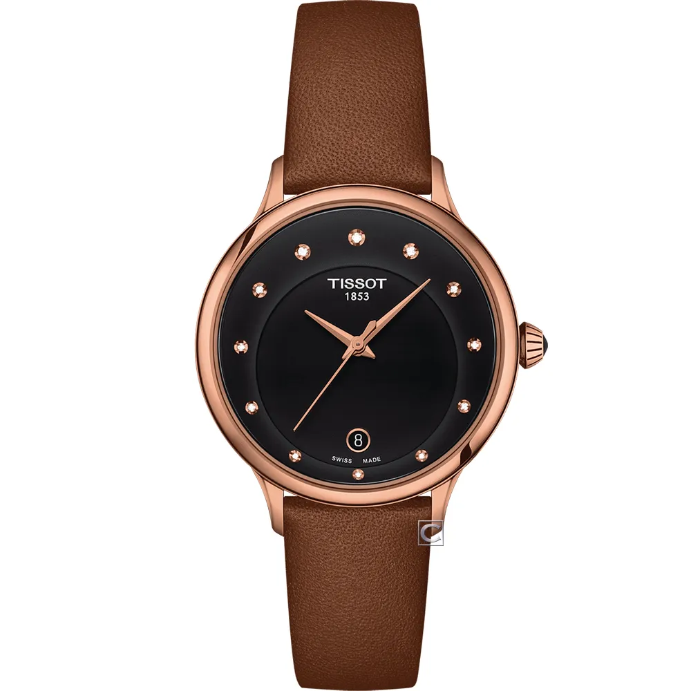 TISSOT 天梭 ODACI-T 時尚大三針鑽石女錶 套錶-33mm T1332101611600 歷史價格詳細信息