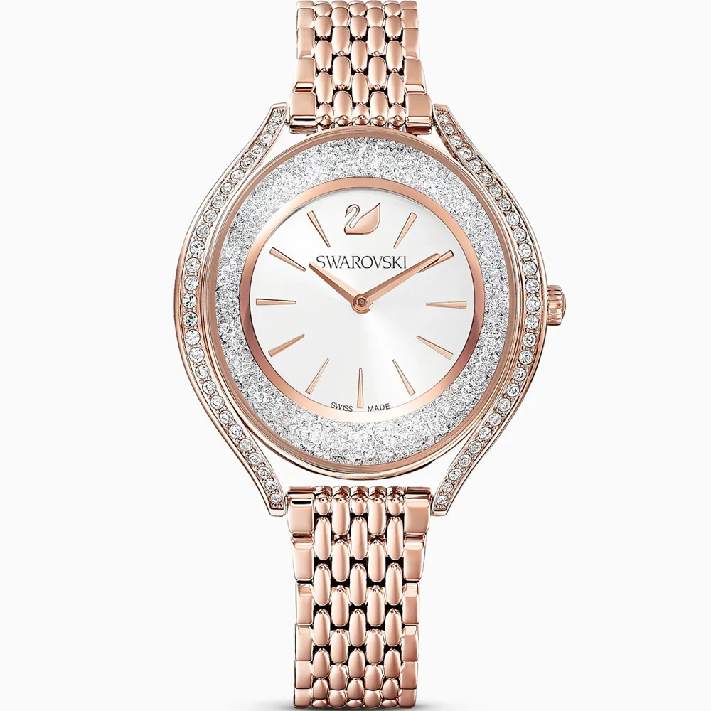 SWAROVSKI 施華洛世奇 Crystalline Aura 玫金色灰褐光彩手錶 歷史價格詳細信息