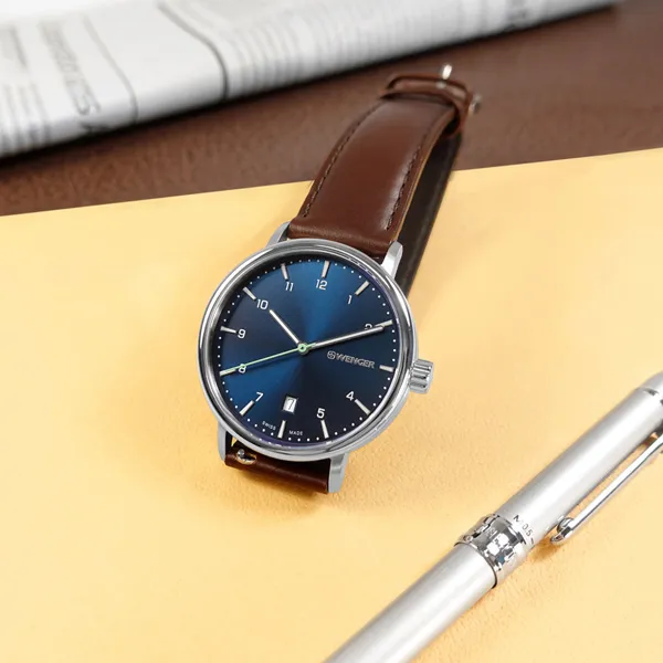 WENGER / 01.1441.136 / City Classic 都會時尚 羅馬刻度 日期 不鏽鋼手錶 銀色 42mm 歷史價格詳細信息