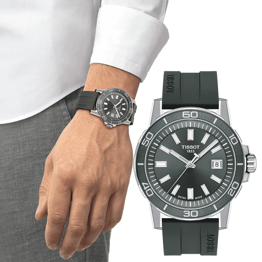 TISSOT天梭 Supersport 石英手錶-黑x咖啡/44mm T1256101605100 歷史價格詳細信息