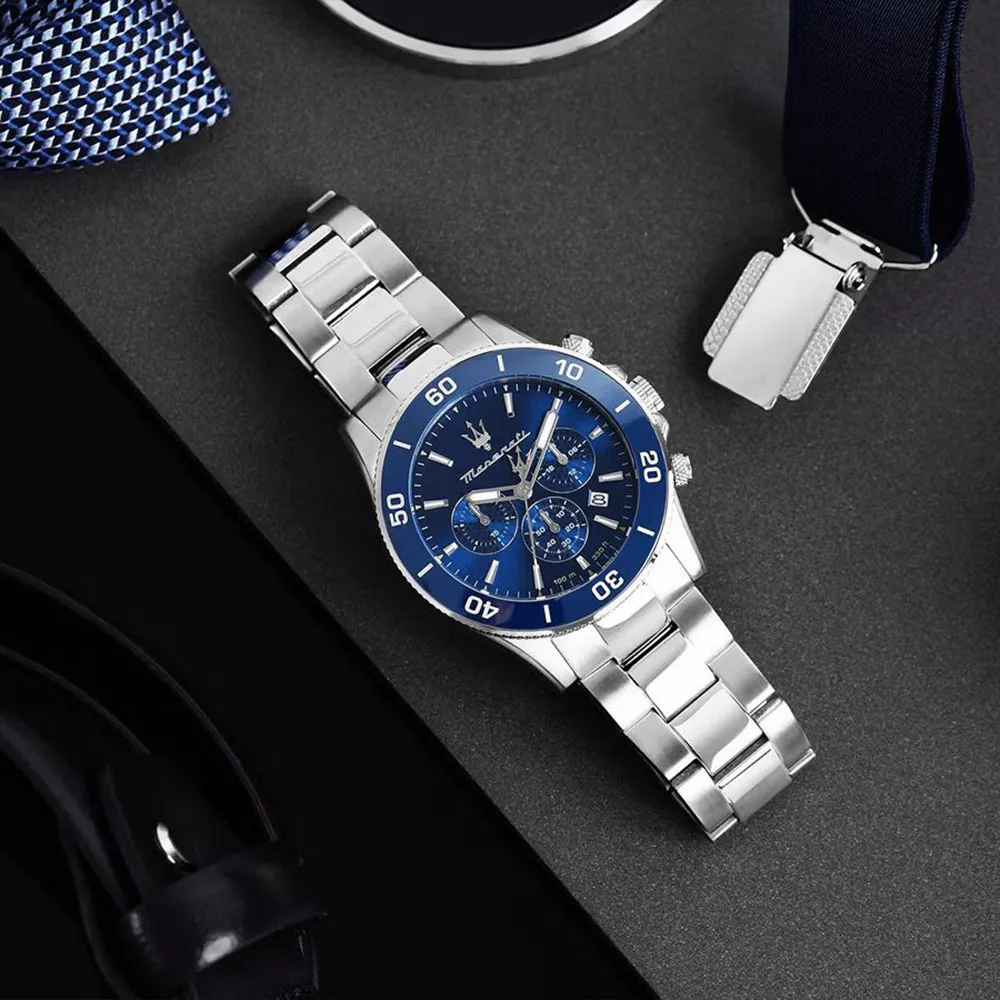 MASERATI 瑪莎拉蒂 三眼石英計時-時尚男錶-全黑 R88716120【潮流百貨】 歷史價格詳細信息