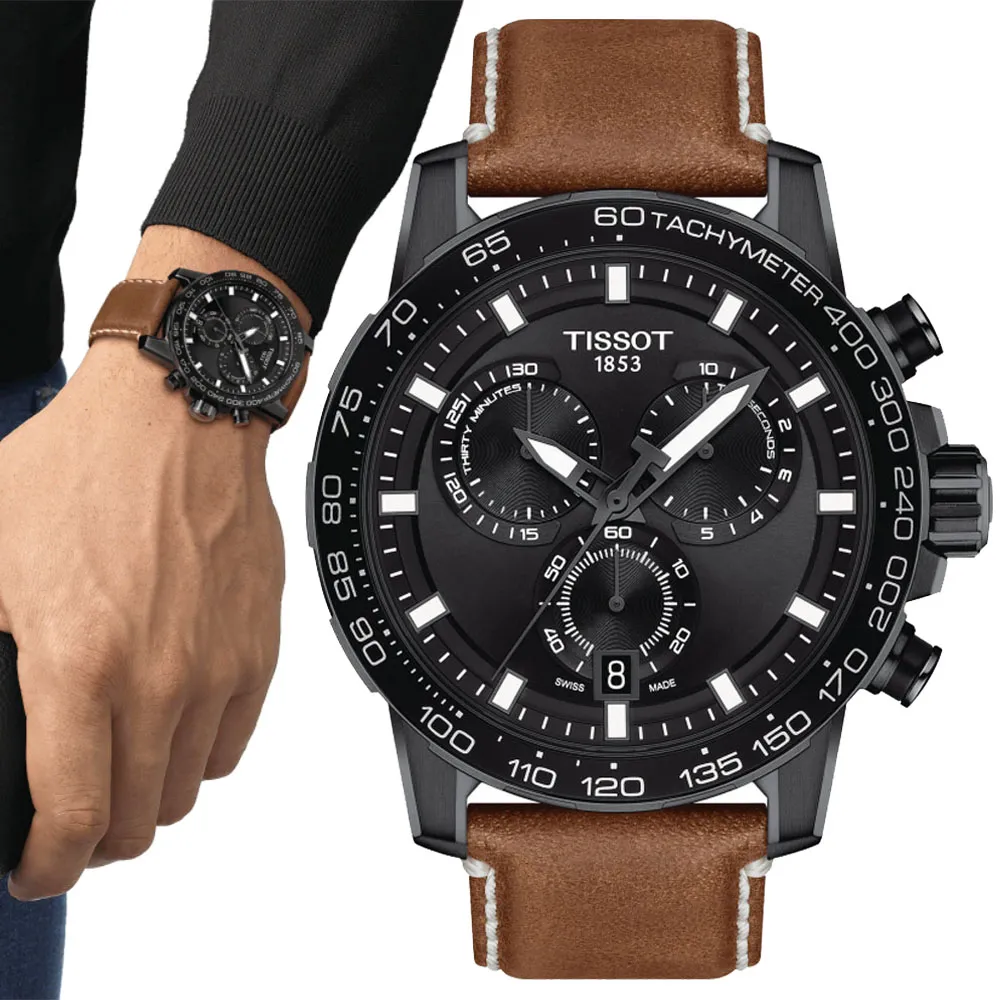 TISSOT天梭 SUPERSPORT 三眼計時腕錶 45.5mm/T1256171605101 歷史價格詳細信息