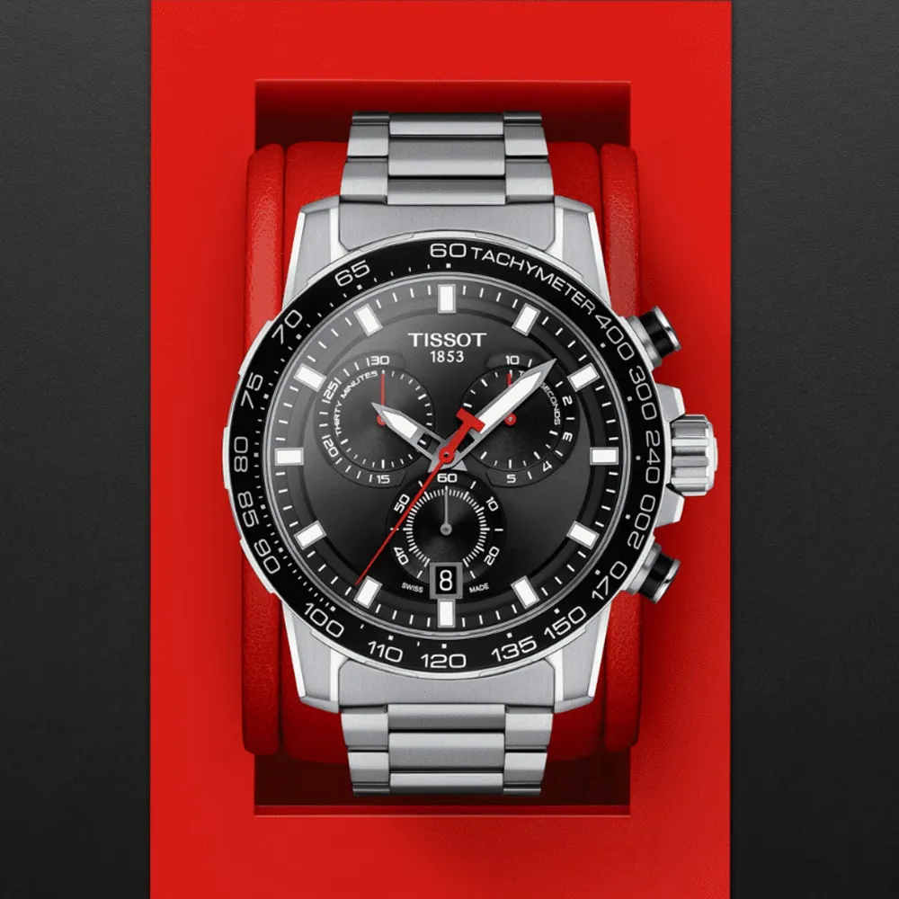 TISSOT天梭 SUPERSPORT 三眼計時腕錶 45.5mm/T1256171605101 歷史價格詳細信息