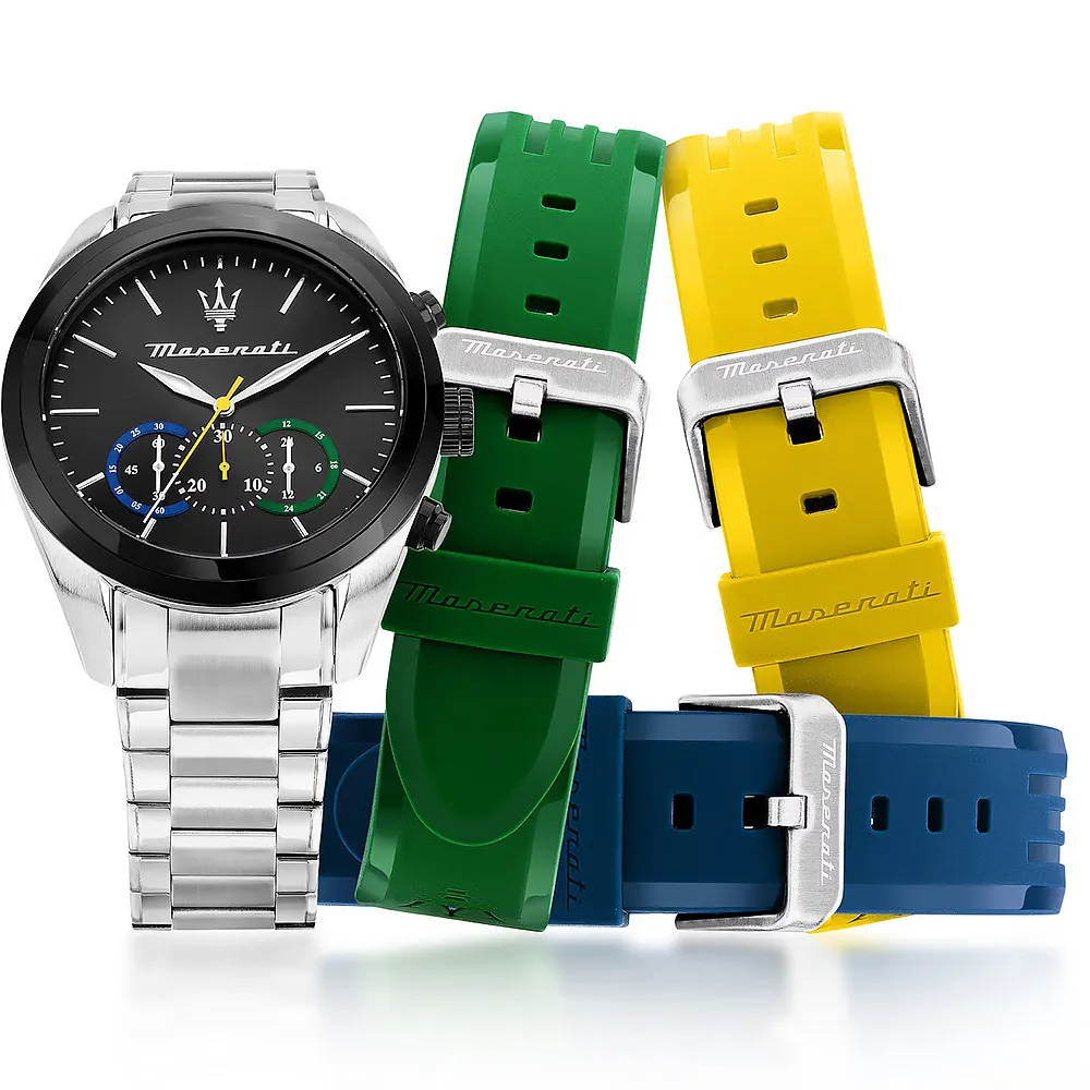 【Maserati 瑪莎拉蒂】TRAGUARDO紳士感全陶瓷三眼腕錶 R8873650001 45mm 現代鐘錶 歷史價格詳細信息