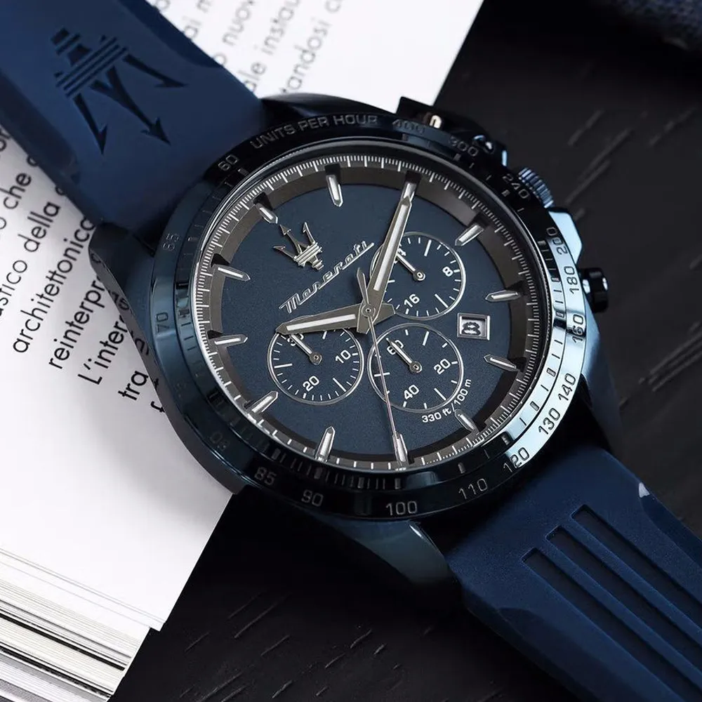 【Maserati 瑪莎拉蒂】TRAGUARDO紳士感全陶瓷三眼腕錶 R8873650001 45mm 現代鐘錶 歷史價格詳細信息