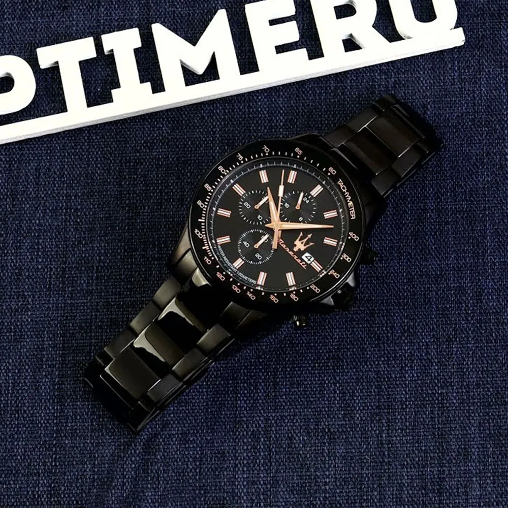 MASERATI 瑪莎拉蒂 SFIDA 三眼計時矽膠錶帶腕錶44mm(R8871640002) 歷史價格詳細信息