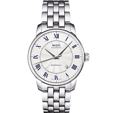 MIDO Baroncelli II 羅馬假期機械腕錶-銀/玫塊金X咖啡 M86002218 歷史價格詳細信息