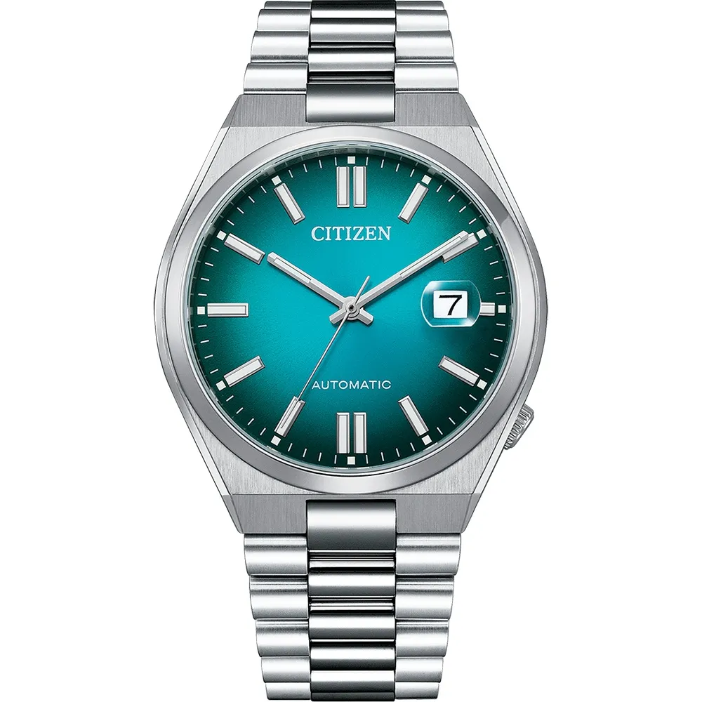 【CITIZEN】星辰 NJ0151-88X 青春撞色 日期顯示 鋼錶帶 機械男錶 湖水綠/銀 40mm 歷史價格詳細信息