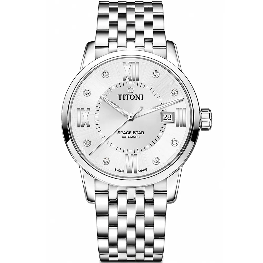 TITONI 梅花錶 天星系列機械錶(83638 S-608)-銀/40mm 歷史價格詳細信息