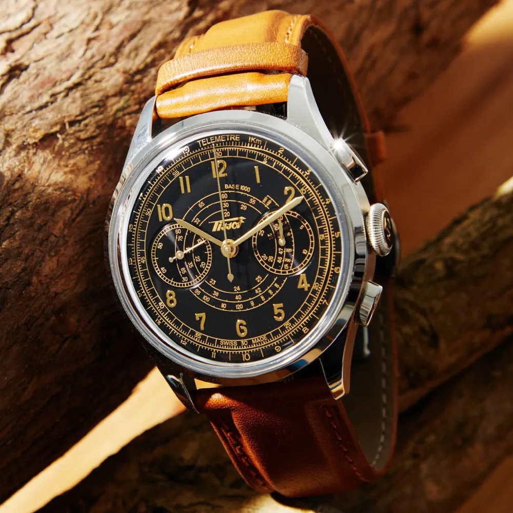 TISSOT天梭 Telemeter 1938 復刻計時機械腕錶 42mm/T1424621605200 歷史價格詳細信息
