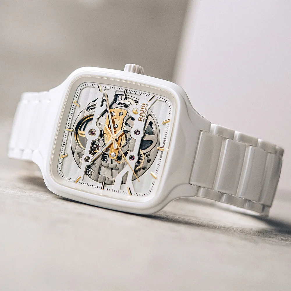 RADO 雷達 True 真我系列 高科技陶瓷 方形開芯自動機械鑽石腕錶 -38mm R27083712 歷史價格詳細信息