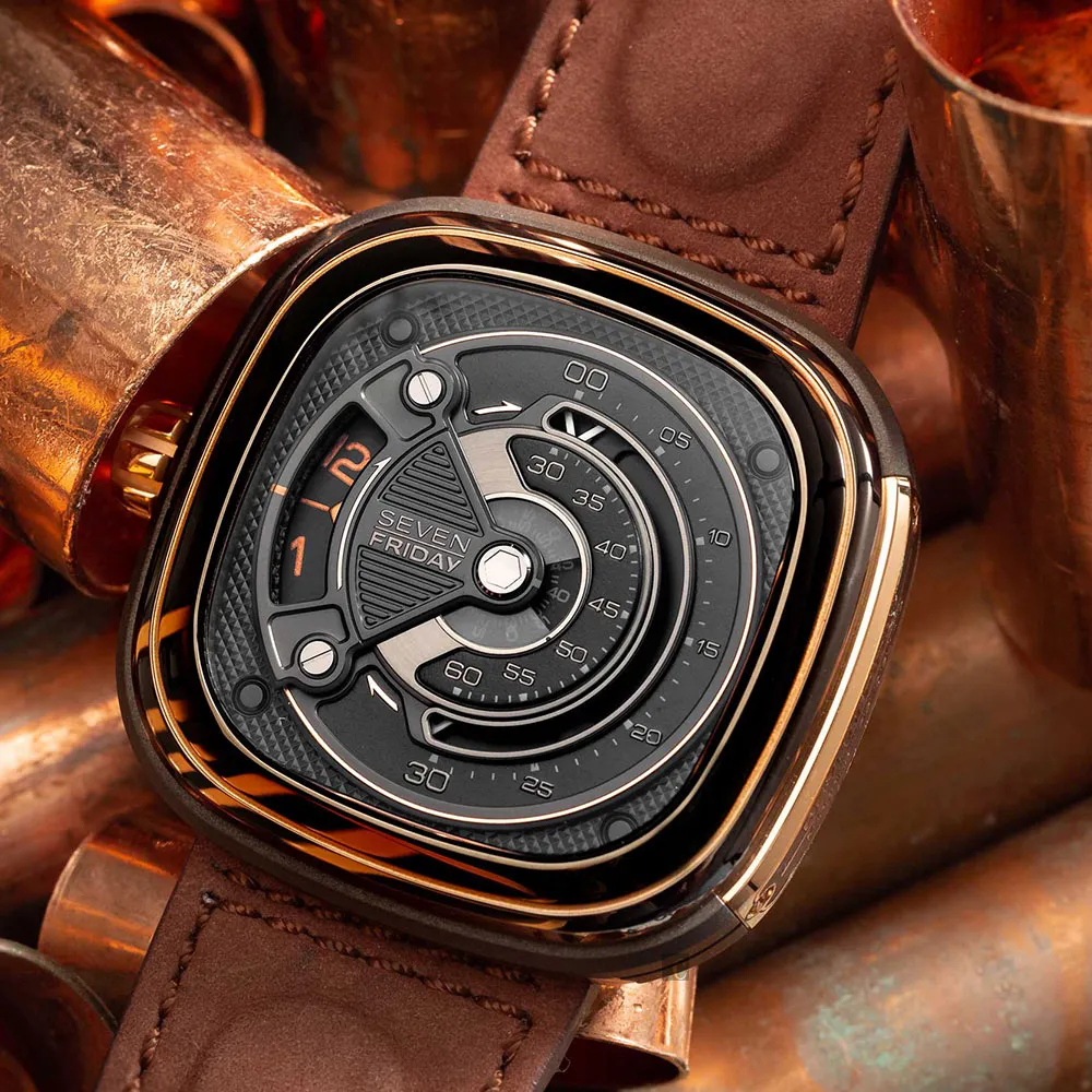 SEVENFRIDAY T系列 自動上鍊機械錶-經典黑金/45.6x45mm T2/06 歷史價格詳細信息