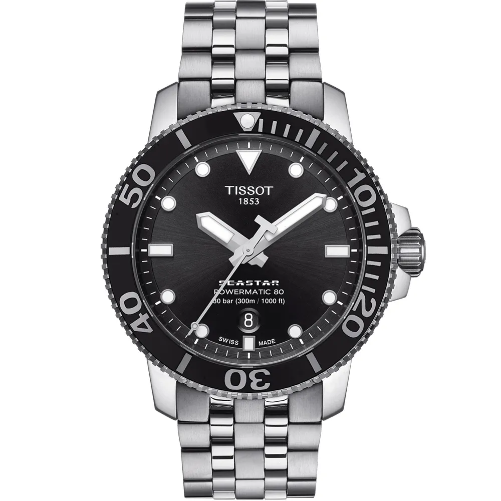 TISSOT 天梭 Seastar(T1204071108101)海星陶瓷表圈300米潛水機械錶/灰.三板帶 歷史價格詳細信息