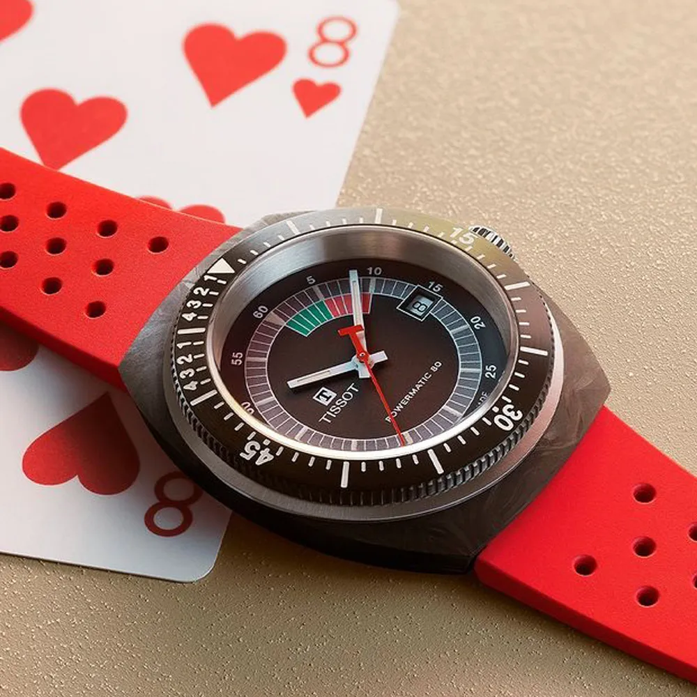 TISSOT 天梭 SIDERAL S 鍛造碳纖維酒桶形復古機械錶/黃/41mm/T1454079705700 歷史價格詳細信息