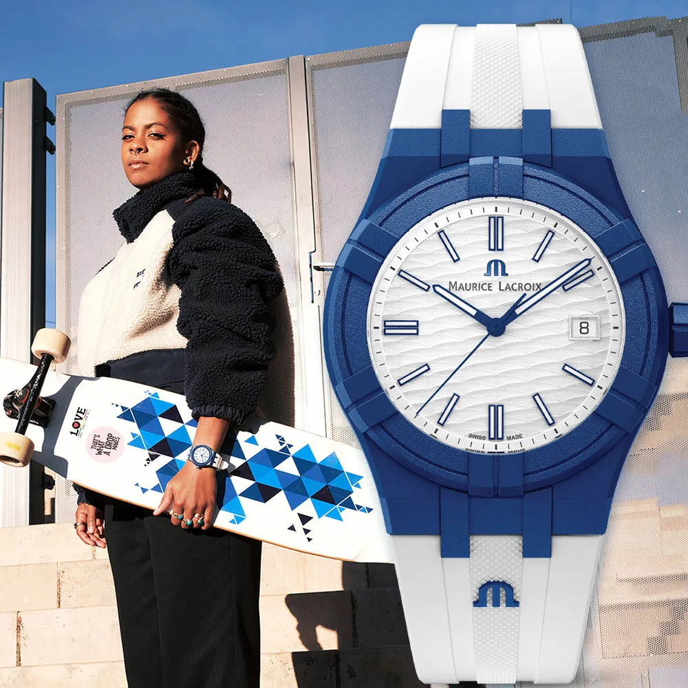 Maurice Lacroix 艾美錶 AIKON Tide 晶鑽粉色海洋環保材質手錶 AI2008-EEEE1-3A0-0 歷史價格詳細信息