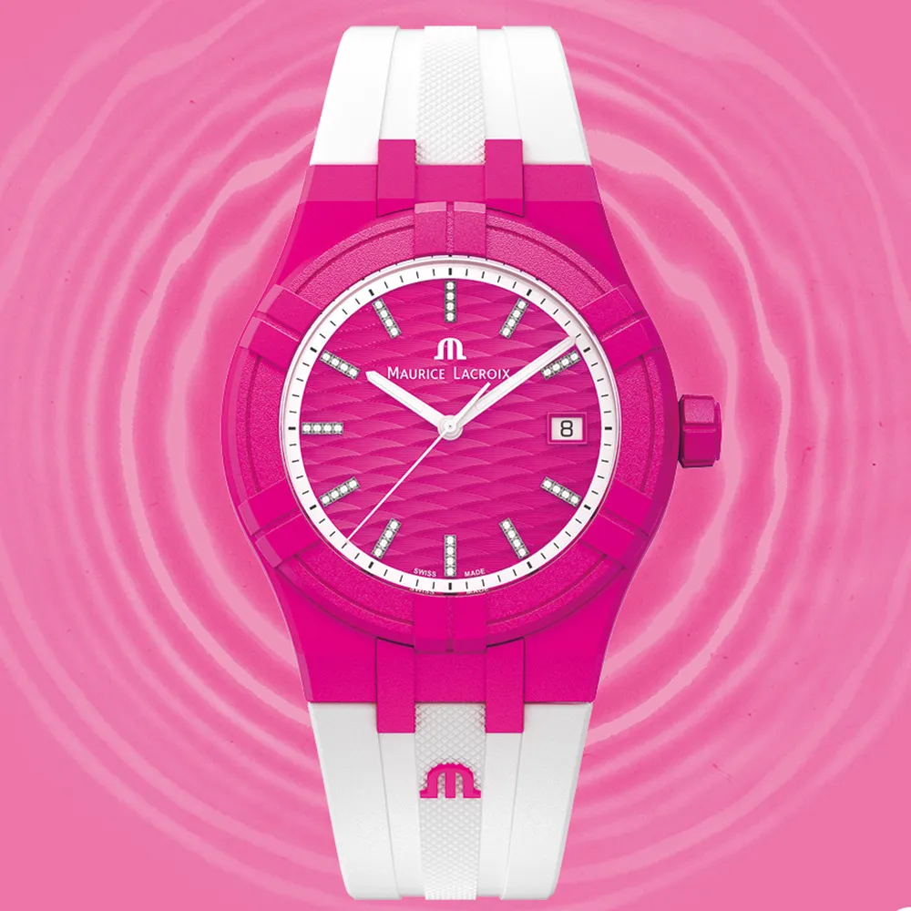 Maurice Lacroix 艾美錶 AIKON Tide 晶鑽粉色海洋環保材質手錶 AI2008-EEEE1-3A0-0 歷史價格詳細信息