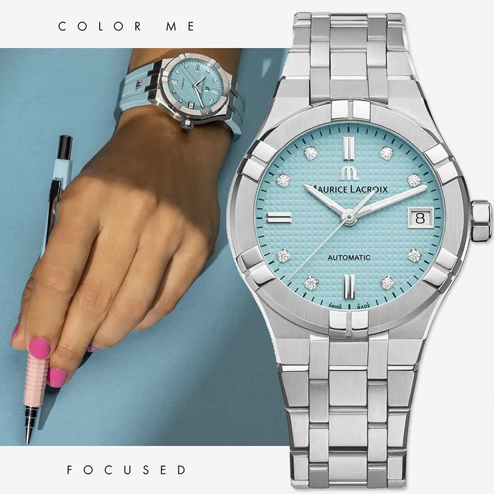 Maurice Lacroix 艾美錶 AIKON Tide 晶鑽粉色海洋環保材質手錶 AI2008-EEEE1-3A0-0 歷史價格詳細信息