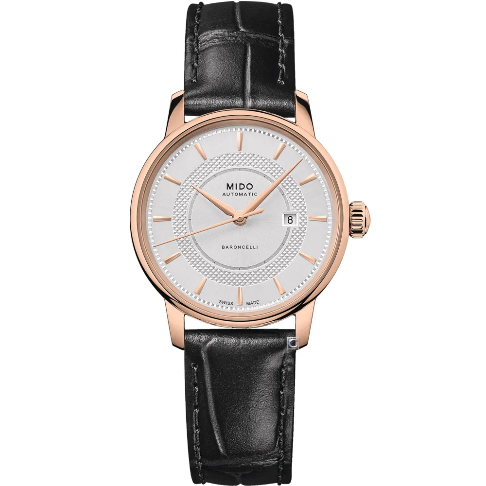 MIDO美度 BARONCELLI 永恆系列 典雅玫瑰金機械腕錶 33mm / M0272073626600 歷史價格詳細信息