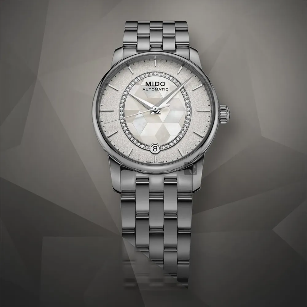 MIDO美度 BARONCELLI 永恆系列 珍珠貝真鑽機械腕錶 33mm / M0378071103100 歷史價格詳細信息