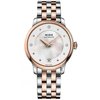 MIDO美度 BARONCELLI 永恆系列 珍珠貝真鑽機械腕錶 33mm / M0378071103100 歷史價格詳細信息