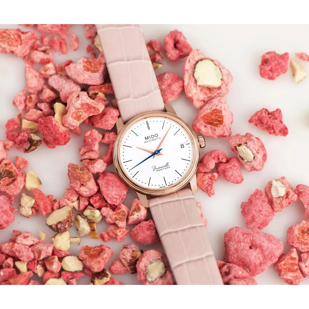 MIDO 美度 Baroncelli Heritage永恆系列復刻機械錶M0272073601000 白x粉色 歷史價格詳細信息