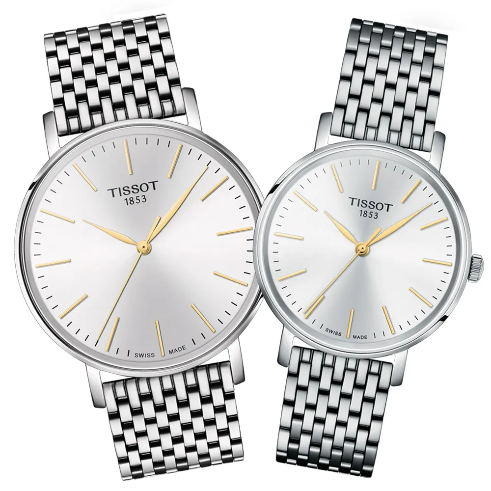 TISSOT天梭 EVERYTIME 簡約經典對錶 /T1434101103300+T1432101103300 歷史價格詳細信息