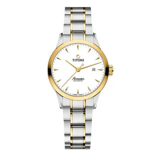 【TITONI瑞士梅花錶】空中霸王系列 白面間金鍊帶 29mm (23733 SY-583) 價格比較,價格查詢,歷史價格詳細信息