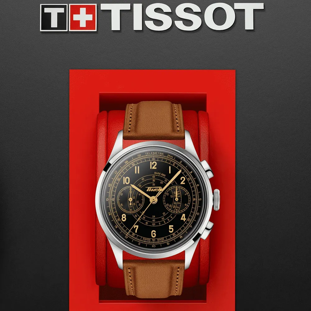 TISSOT天梭 Telemeter 1938 復刻計時機械腕錶 42mm/T1424621605200 歷史價格詳細信息