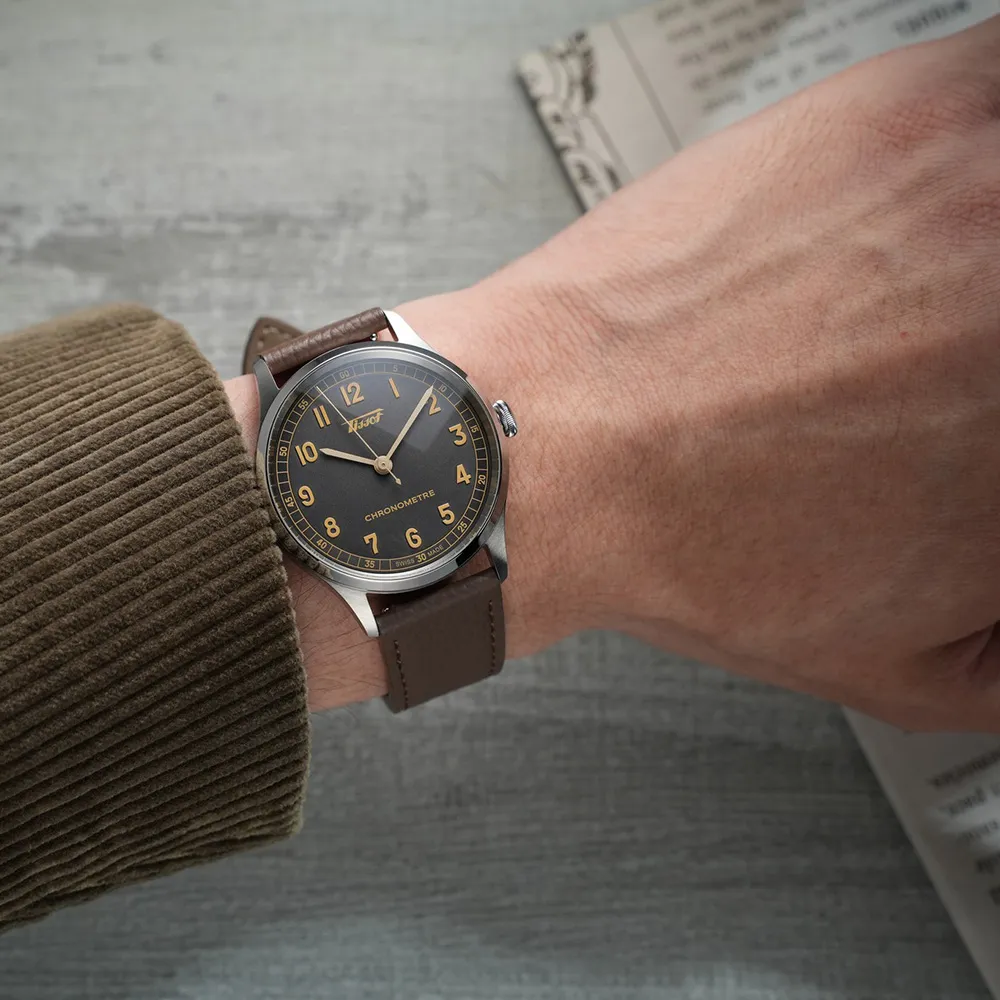 TISSOT天梭 Heritage 1938 天文台認證 復刻機械腕錶 39mm / T1424641633200 歷史價格詳細信息