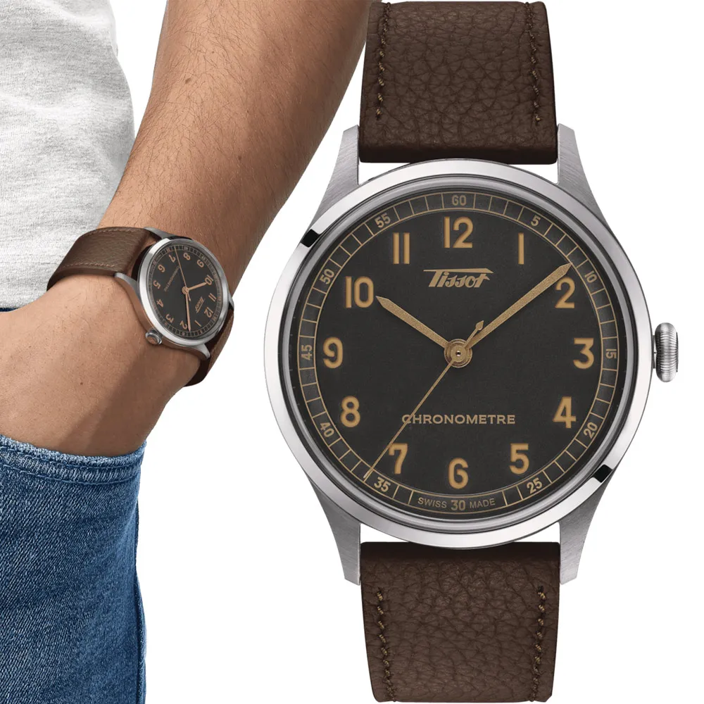 TISSOT天梭 Heritage 1938 天文台認證 復刻機械腕錶 39mm / T1424641633200 歷史價格詳細信息