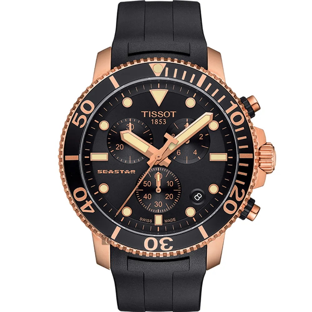 TISSOT 天梭  Seastar 1000 海洋之星300米潛水機械錶-灰/43mm T1204071108101 歷史價格詳細信息