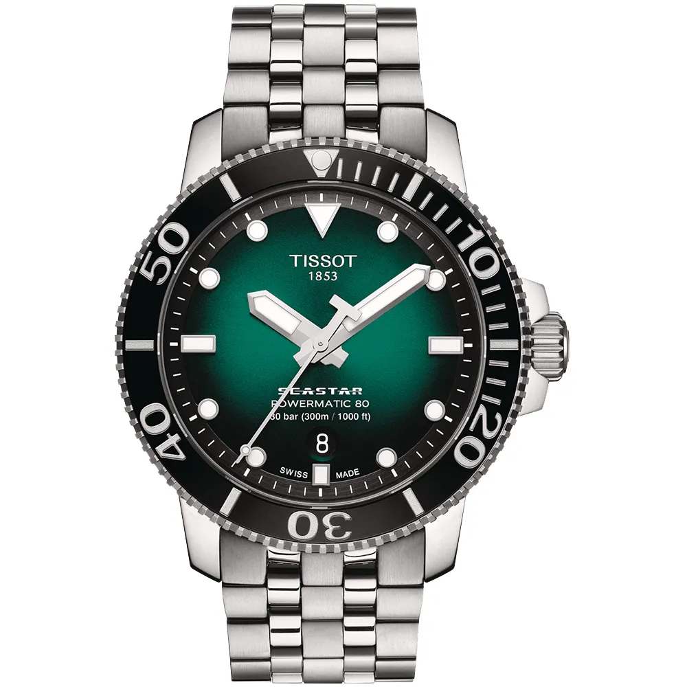TISSOT 天梭 Seastar 1000海洋之星300米潛水錶/綠/43mm/T1204071109101 價格比較,價格查詢,歷史價格詳細信息